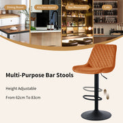 4PCS Swivel Bar Stools Velvet/Faux Suede Breakfast Adjustable Height Bar Chair