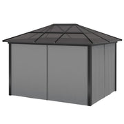 3.6 x 4m Aluminium Hardtop Gazebo Canopy with Polycarbonate Roof & Sidewalls
