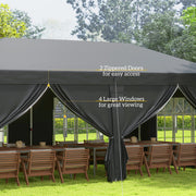 3x6m Garden Pop Up Gazebo Canopy Tent Marquee w/ Carry Bag, Black