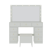 Dressing Table With Drawers Mirror Stool Set Makeup Desk Vanity Table Bedroom