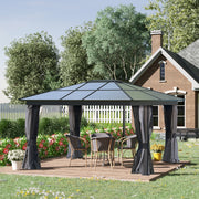 3.6 x 4m Aluminium Hardtop Gazebo Canopy with Polycarbonate Roof & Sidewalls