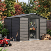 10x8ft Metal Garden Shed Large Outdoor Storage Tool Shed With Free Foundation