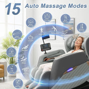 Massage Chair Full Body, 14 Fixed Rollers Heating for Home(Grey) | Zero Gravity