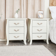 Large 3 Drawer Chest of Drawers & Pair of Bedside Tables bedroom furniture set