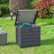 200L Galvanised Steel Outdoor Garden Tool Storage Chest Utility Cushion Box Shed