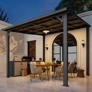 Aluminium Lean to Gazebo Outdoor Metal Harodtop Wall-Mounted Heavy Duty Pergolas