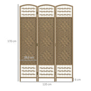 6 Panel Room Divider Folding Privacy Screen with Pine Wood Frame Refurbished