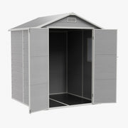 Grey Wood Grain Plastic Garden Shed 6x8 6x6 5x3 Outdoor Tool Bike Storage House