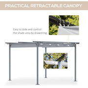3.5x3.5M Pergola Gazebo Backyard Porch Awning Retractable Canopy Refurbished
