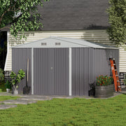 10 x 12 FT Galvanised Metal Steel Sheds Garden Storage Shed Ventilation w/ Door