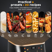 OYAJIA Air Fryer 10L with Easy-View Window, Touch Controls, Nonstick, 6 Function