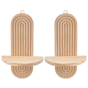 2pcs Wooden Wall Shelf Floating Shelf Home Decor
