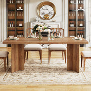 63-Inch Rectangular Dining Table for 4-6, Farmhouse Kitchen Table with Tabletop