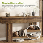 55.1-Inch Farmhouse Console Table Narrow Entryway Table with Storage for Hallway