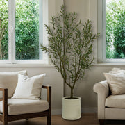 Beaumont Designs Artificial Olive Tree 6.5ft Faux Plant French Crock Pot