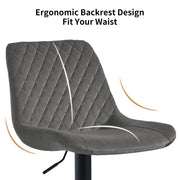 4PCS Swivel Bar Stools Velvet/Faux Suede Breakfast Adjustable Height Bar Chair