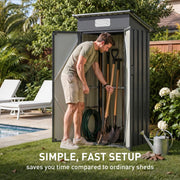6x4ft 5x3ft 3x2ft Garden Storage Bike Tool Shed Sloped Roof Outdoor Garbage Bin