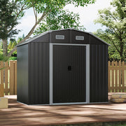 7.5X4FT Metal Garden Shed Curve Roof With FREE Foundation Base Storage House New