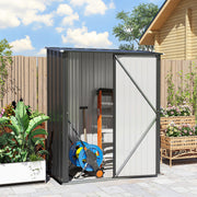 5ft x 3ft Outdoor Storage Shed w/ Lockable Door for Garden, Black