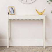 Ivory Scalloped Console Table - 93cm x 81cm
