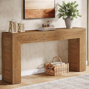 160 cm Extra Long Console Table, Farmhouse Wood Entryway Sofa Table Behind Couch