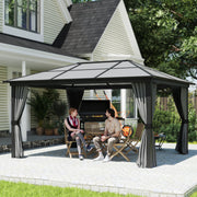 3.6 x 4m Aluminium Hardtop Gazebo Canopy with Polycarbonate Roof & Sidewalls
