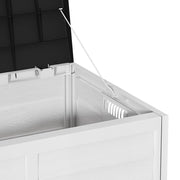 XLARGE Plastic Storage Box Bench Outdoor Garden Cushion Chest Utility Shed Wheel
