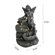 Solar Powered Garden Water Feature Outdoor Water Fountain Cascade with LED Light