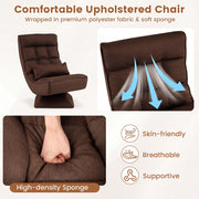 Floor Chair Padded Lounge Chair with Swivel Base 4-Position Adjustable Backrest