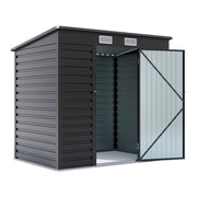 6.3x4.3ft Large Metal Garden Shed Flat Roof Tools Bike Storage House Anthracite