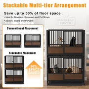 Rolling Cat Kitten Cage Metal Wood Pet Kennel House Enclosure Playpen Indoor