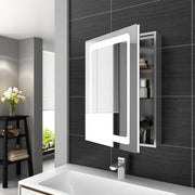 LED Bathroom Mirror Cabinet with Shaver Socket Demister Sensor Lights 70x50cm