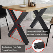Set of 2 Metal Table Legs X Cross Frame Industrial Dining Table Legs Heavy Duty