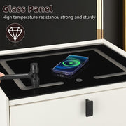 Smart Bedside Table with Light Phone Charging Modern Bedroom Furniture 2 Drawers