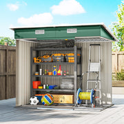 7 x 4ft Outdoor Garden Storage Shed for Garden Green Refurbished