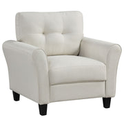 Tufted Upholstered Living Room Chair Reading Armchair-Beige
