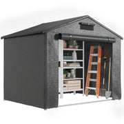 8 x 4 ft Garden Storage Shed with Roll-up Zipper Door Grey Refurbished