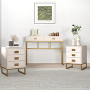 Large 2 Drawer Dressing Table and Pair of 3 Drawer Bedside Tables - Elle Stone R