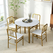 5 Pcs Dining Set Round Kitchen Table with 4 Matching Dining Chairs