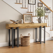 160cm Console Table for Entryway, Industrial Wooden Sofa Table for Living Room