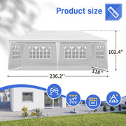 10x20ft Outdoor Tent Waterproof Gazebo Marquee Canopy - 4 Removeable Sidewalls