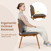 Modern Accent Chair Upholstered Side Chair with Curved Backrest-Brown