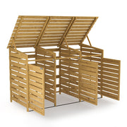 TRIPLE WHEELIE BIN STORAGE STORE SHED FOR RECYCLING HIDEAWAY OUTDOOR GARDEN TID