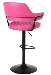 SET OF 2 PLUSH BAR STOOLS, GAS LIFT, BREAKFAST KITCHEN BAR PADDED ARMS & BACK