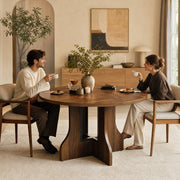 Round Dining Table for 4-6 People 120cm Circle Kitchen Table for Home Kitchen