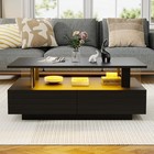 Led Coffee Table With 2 Drawer Storage, High Gloss Coffee Table For Living Room