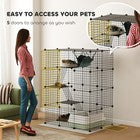 Large Cat Cage, Indoor Cat Enclosure, Four-Tier Cat Playpen with Hammock, Ramps