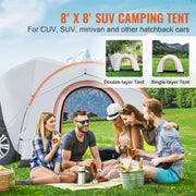 SUV Camping Tent 8'-8' Tent Attachment Sun Shade Car Rear Rainfly with Carry Bag