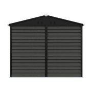 8X7FT Galvanised Metal Garden with Double Sliding Doors Outdoor Storage Shed UK