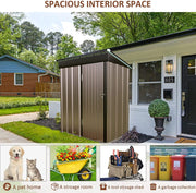 5 x 3ft Garden Lockable Bicycle Storage Bike Tool Box Shed Outdoor Garbage Bin